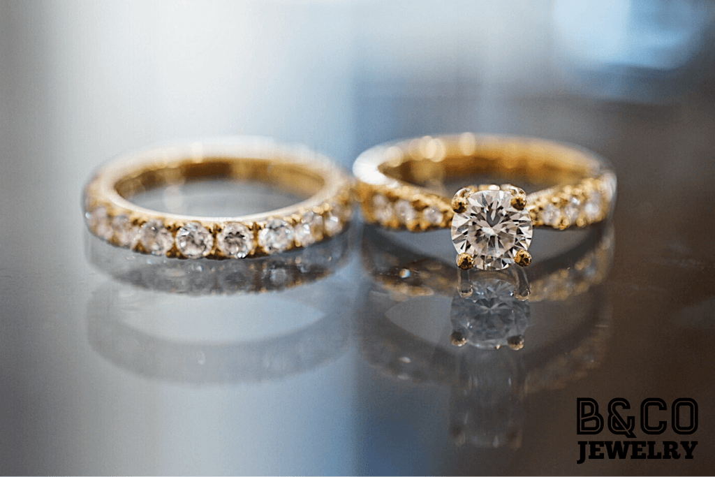 B&Co Jewelry Wedding Band + Engagement Ring Set Sant’ Andrea x Athens Set