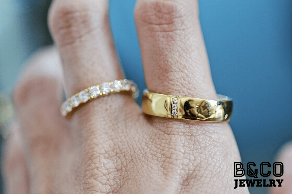 B&Co Jewelry Wedding Band + Engagement Ring Set Sant’ Andrea x Athens Set