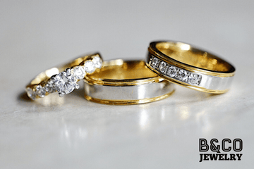 B&Co Jewelry Wedding Band + Engagement Ring Set Tuscany x Milan Set