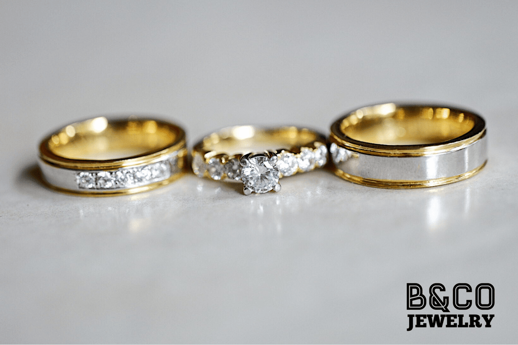B&Co Jewelry Wedding Band + Engagement Ring Set Tuscany x Milan Set