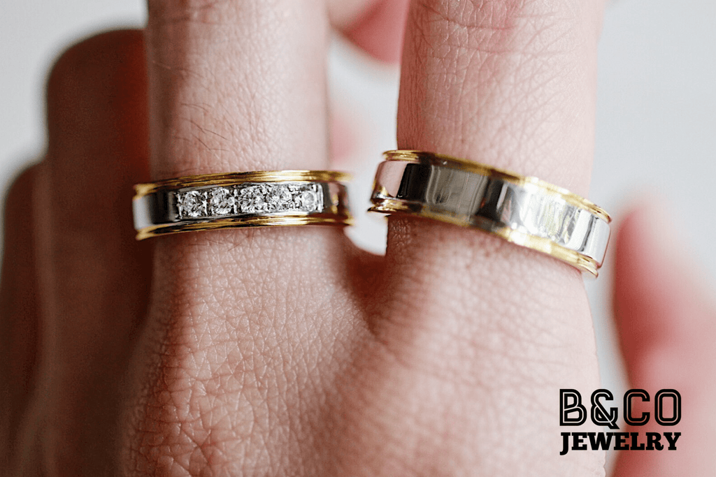 B&Co Jewelry Wedding Band + Engagement Ring Set Tuscany x Milan Set