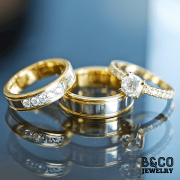 B&Co Jewelry Wedding Band + Engagement Ring Set Tuscany x Porto Set