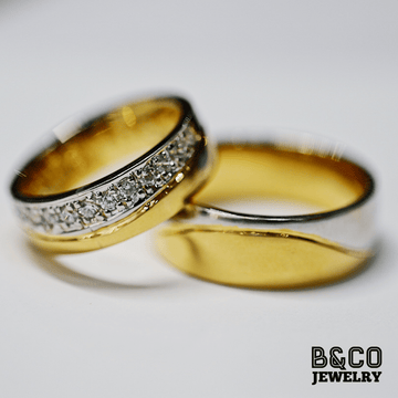 B&Co Jewelry Wedding Ring Cairo Two Tone Wedding Rings