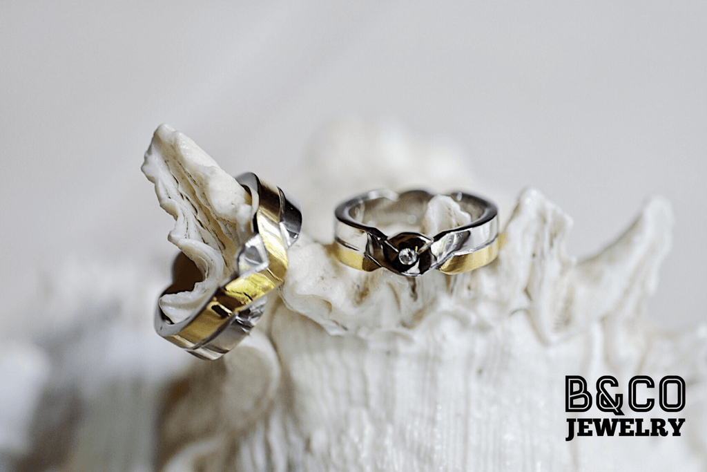 B&Co Jewelry Wedding Ring Civico Two Tone Wedding Rings