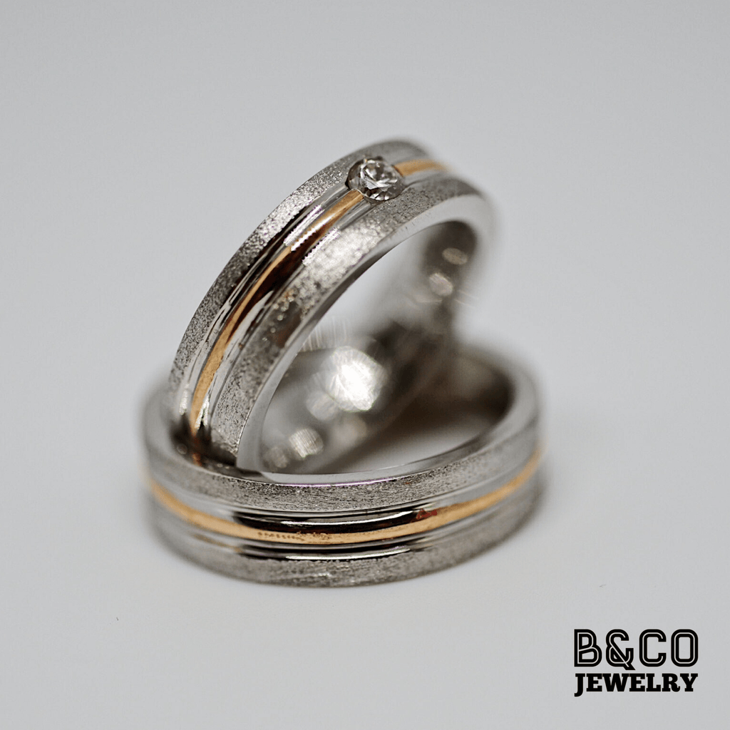 B&Co Jewelry Wedding Ring Domenico Two Tone Wedding Rings