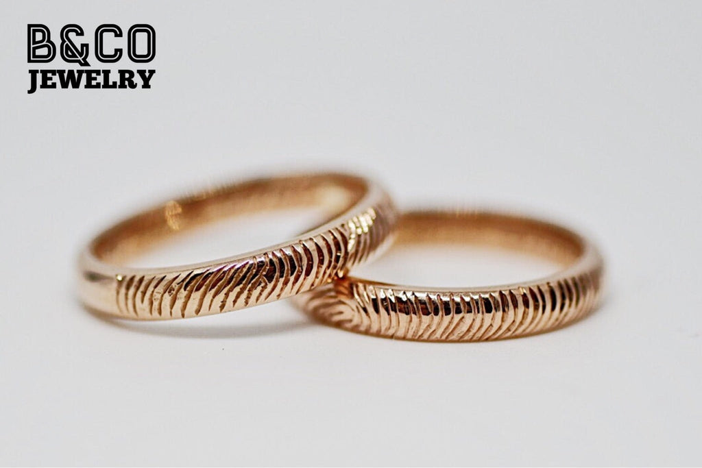 B&Co Jewelry Wedding Ring Fingerprint Wedding Rings