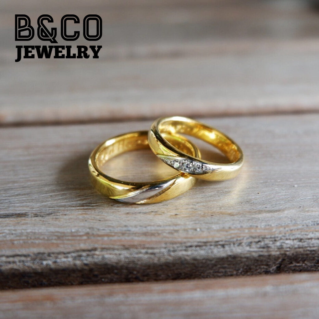 B&Co Jewelry Wedding Ring Fiore Two Tone Wedding Rings