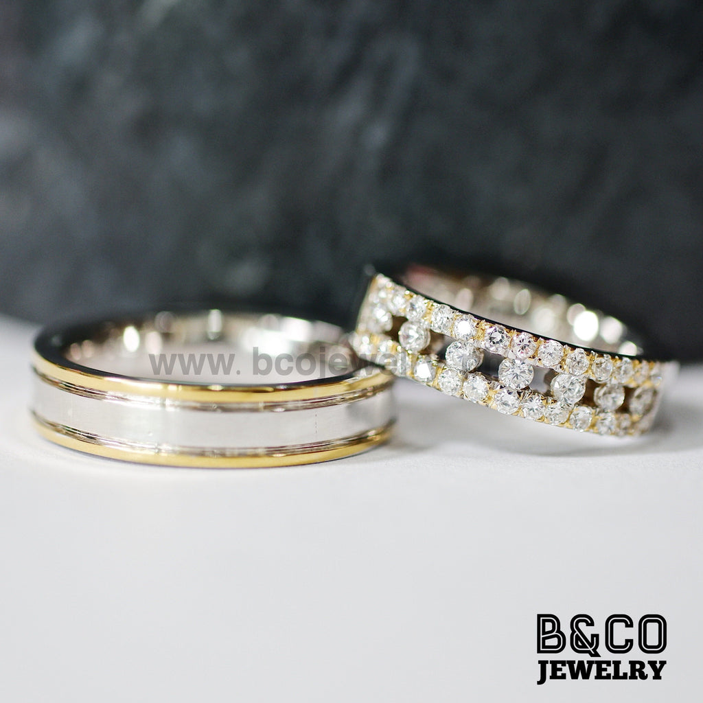 B&Co Jewelry Wedding Ring Giardini Two Tone Wedding Rings