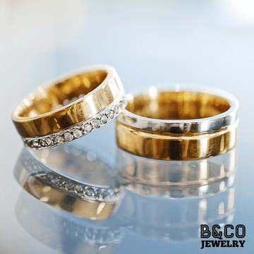 B&Co Jewelry Wedding Ring Luxor Two Tone Wedding Rings