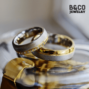 B&Co Jewelry Wedding Ring Maddalena Two Tone Wedding Rings