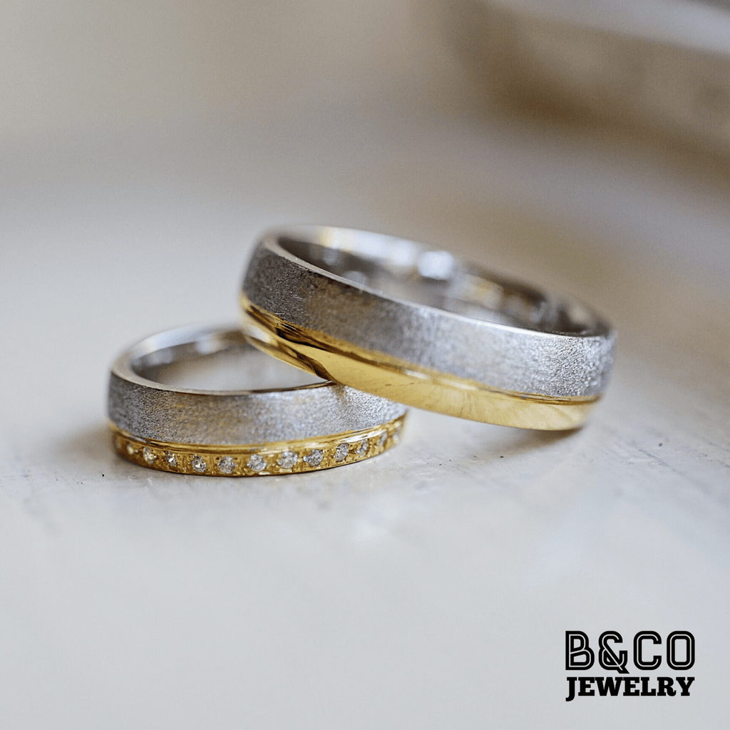 B&Co Jewelry Wedding Ring Maddalena Two Tone Wedding Rings