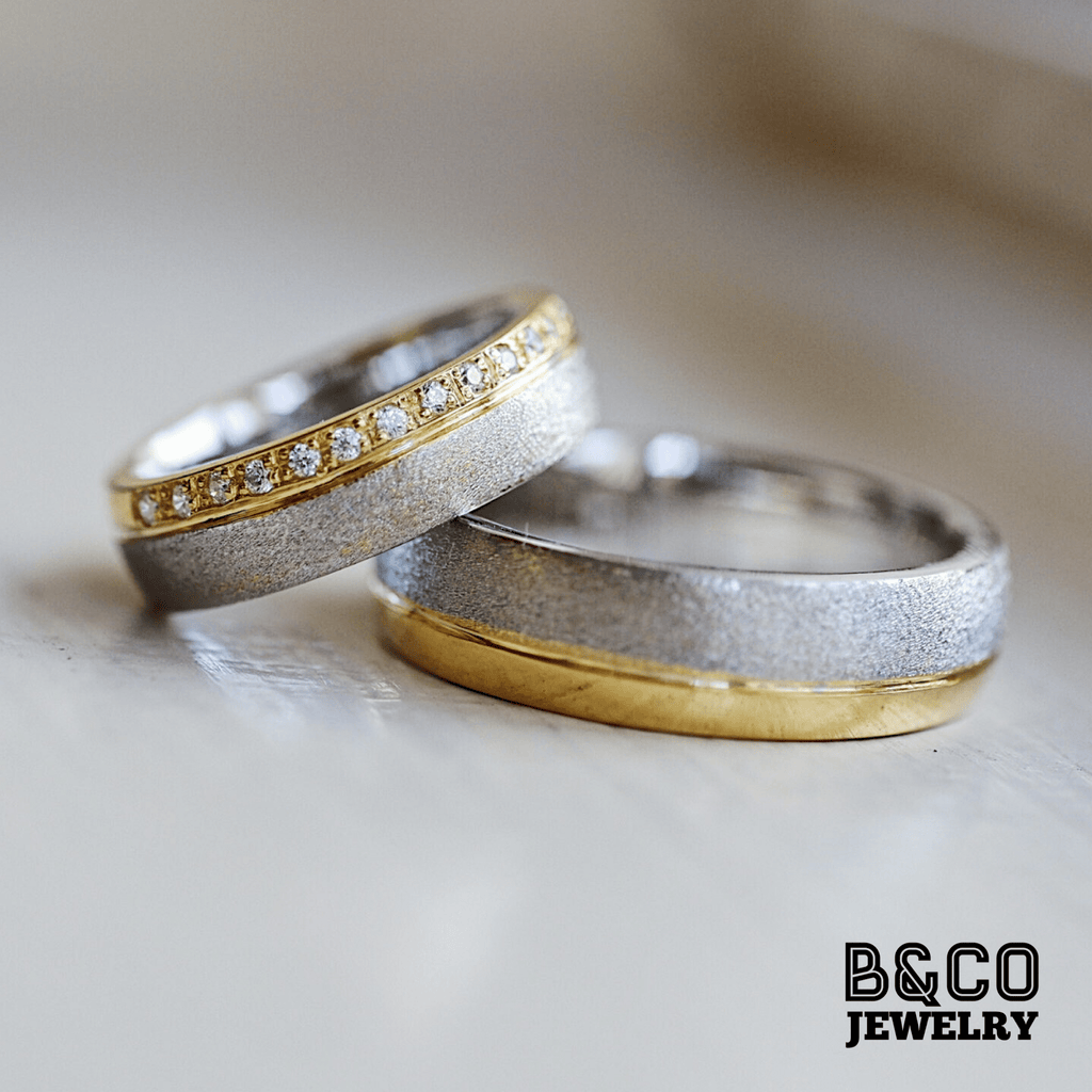 B&Co Jewelry Wedding Ring Maddalena Two Tone Wedding Rings