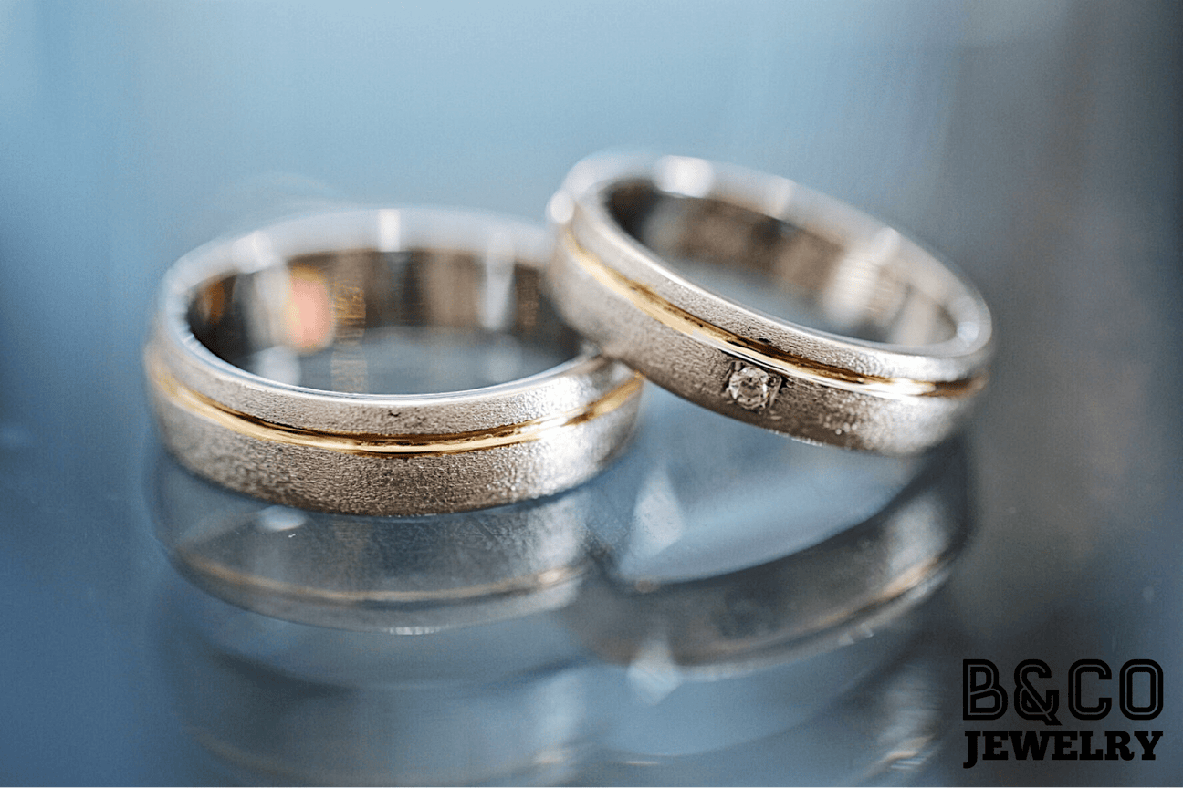 B&Co Jewelry Wedding Ring San Marino Two Tone Wedding Rings