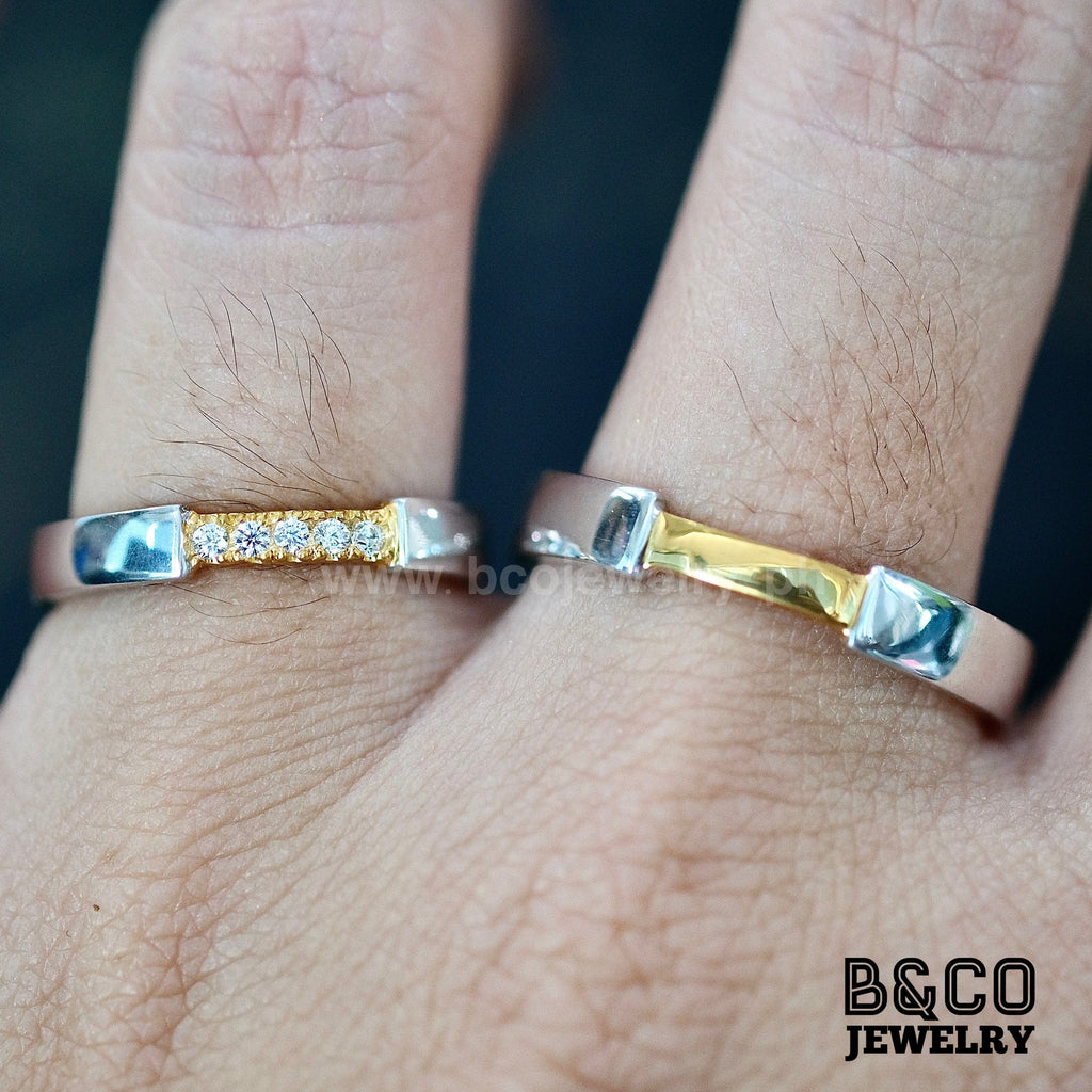 B&Co Jewelry Wedding Ring Segovia Two Tone Wedding Rings