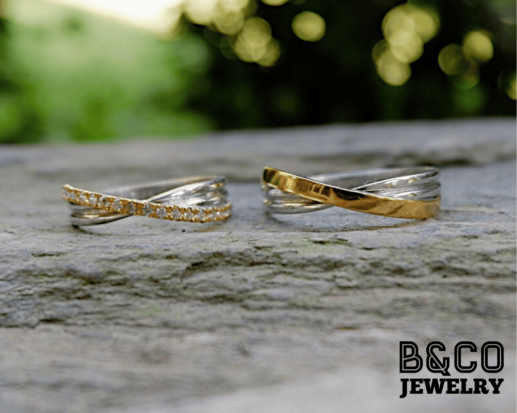 B&Co Jewelry Wedding Ring Signoria Two Tone Wedding Rings