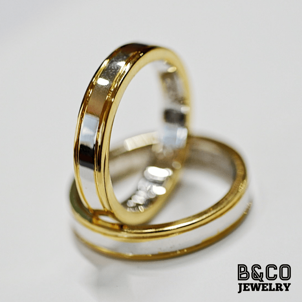 B&Co Jewelry Wedding Ring Skiathos Two Tone Wedding Rings