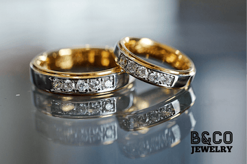B&Co Jewelry Wedding Ring Tuscany Premier Two Tone Wedding Rings