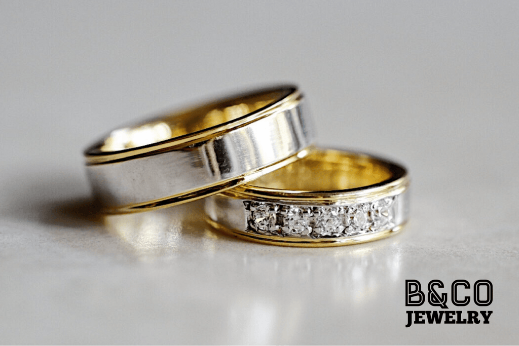 B&Co Jewelry Wedding Ring Tuscany Two Tone Wedding Rings