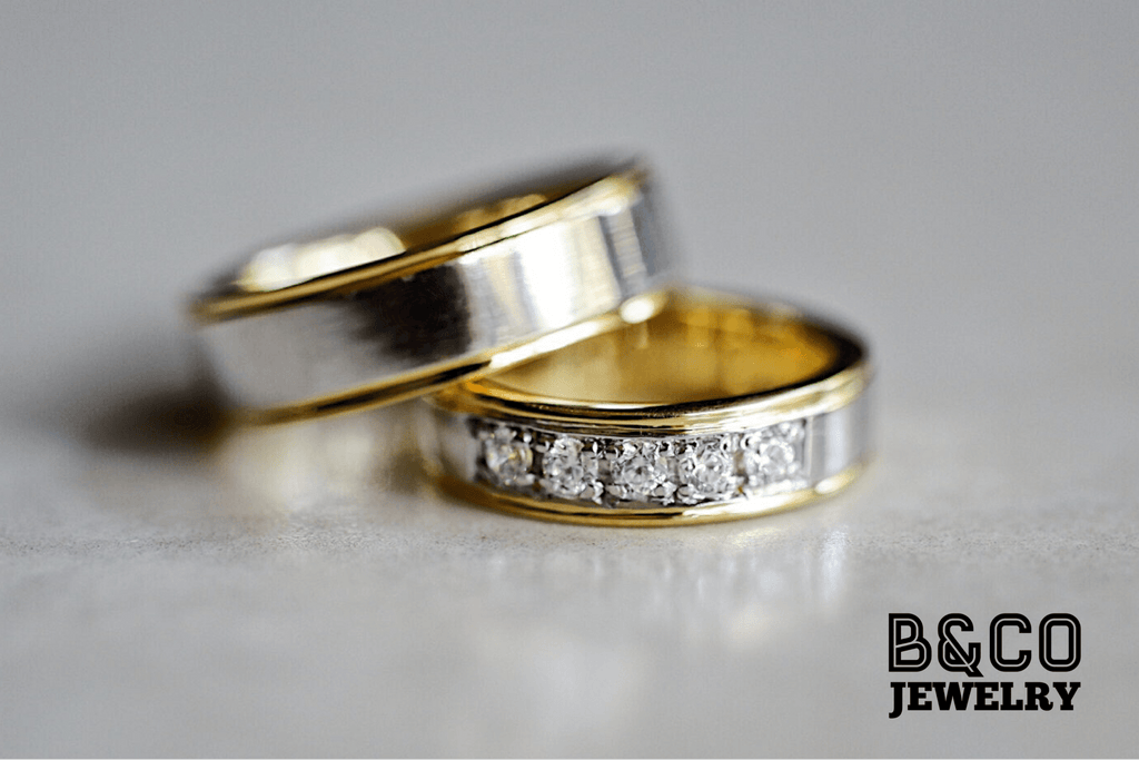 B&Co Jewelry Wedding Ring Tuscany Two Tone Wedding Rings