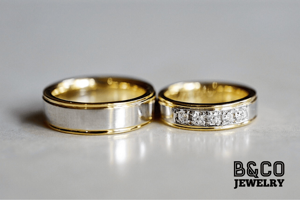 B&Co Jewelry Wedding Ring Tuscany Two Tone Wedding Rings