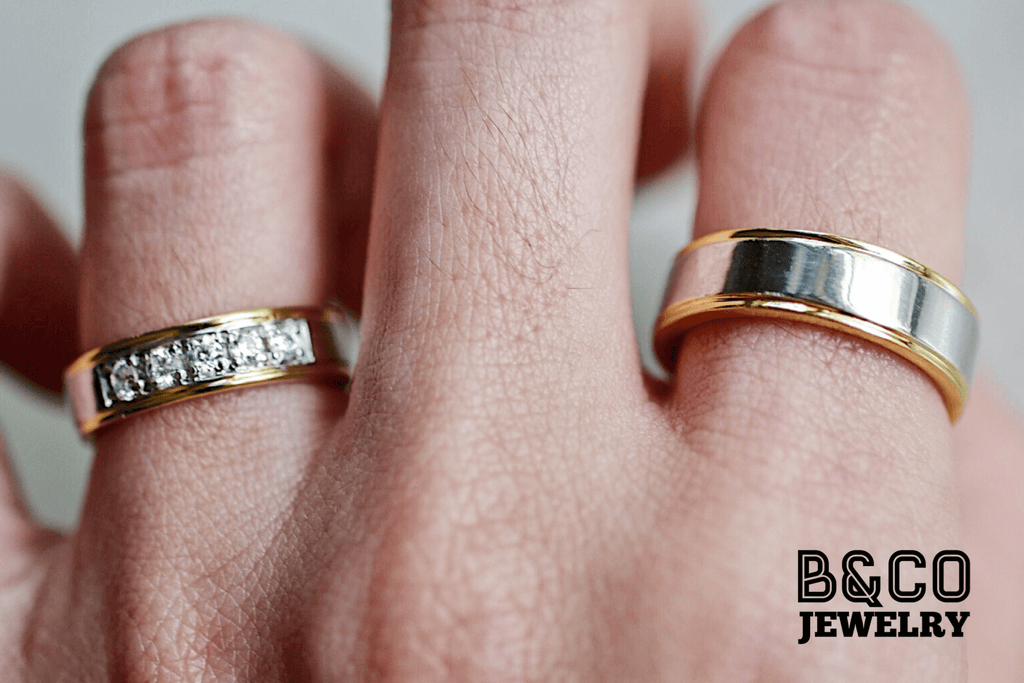 B&Co Jewelry Wedding Ring Tuscany Two Tone Wedding Rings