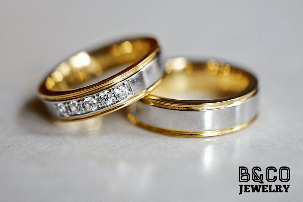 B&Co Jewelry Wedding Ring Tuscany Two Tone Wedding Rings