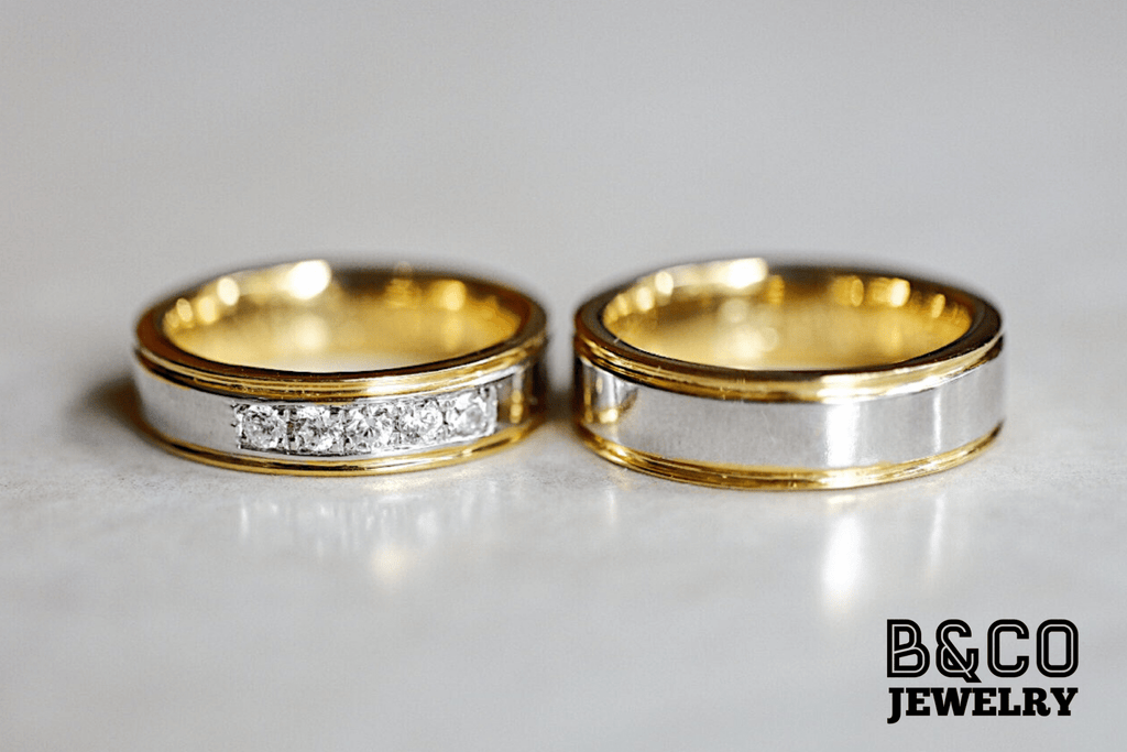 B&Co Jewelry Wedding Ring Tuscany Two Tone Wedding Rings