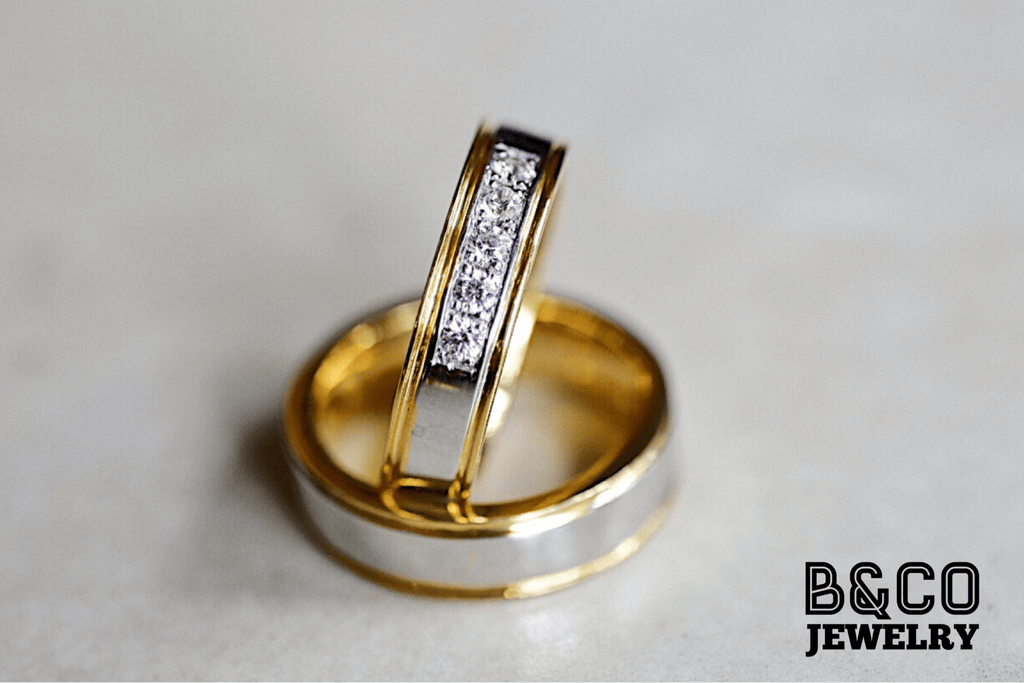 B&Co Jewelry Wedding Ring Tuscany Two Tone Wedding Rings
