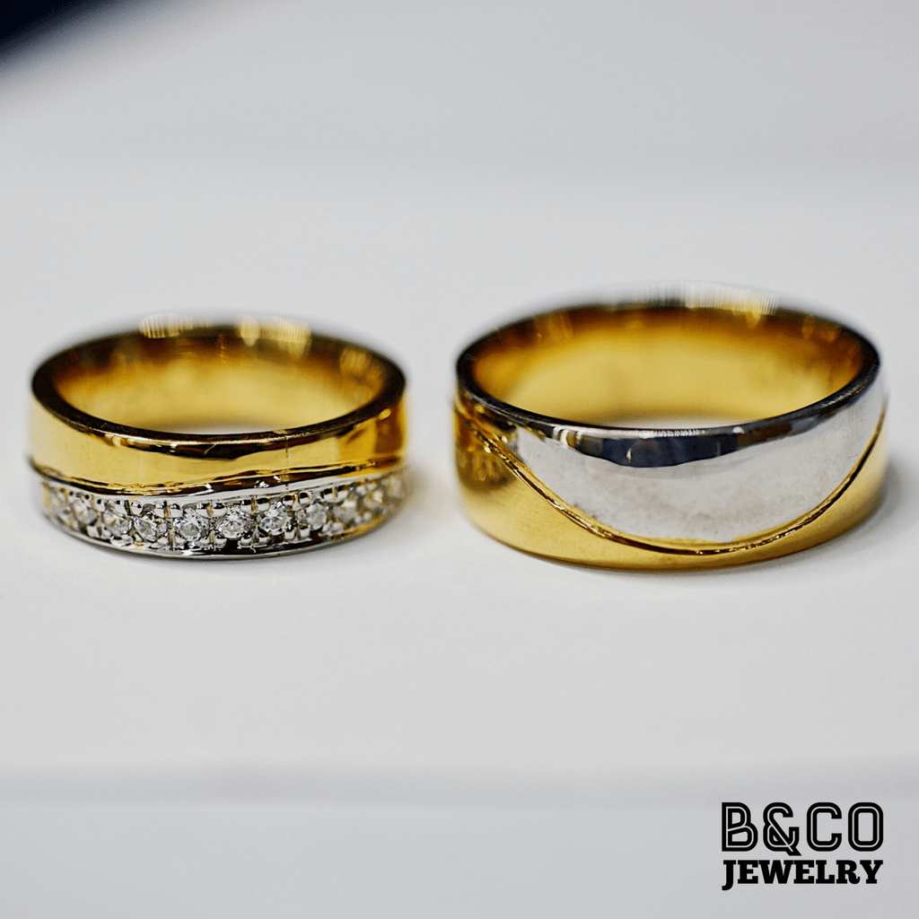 B&Co Jewelry Wedding Ring Cairo Two Tone Wedding Rings