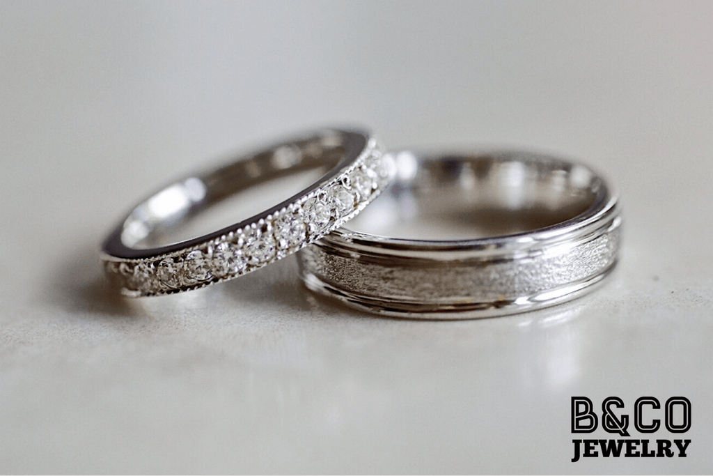 B&Co Jewelry Wedding Band + Engagement Ring Set Crete Set