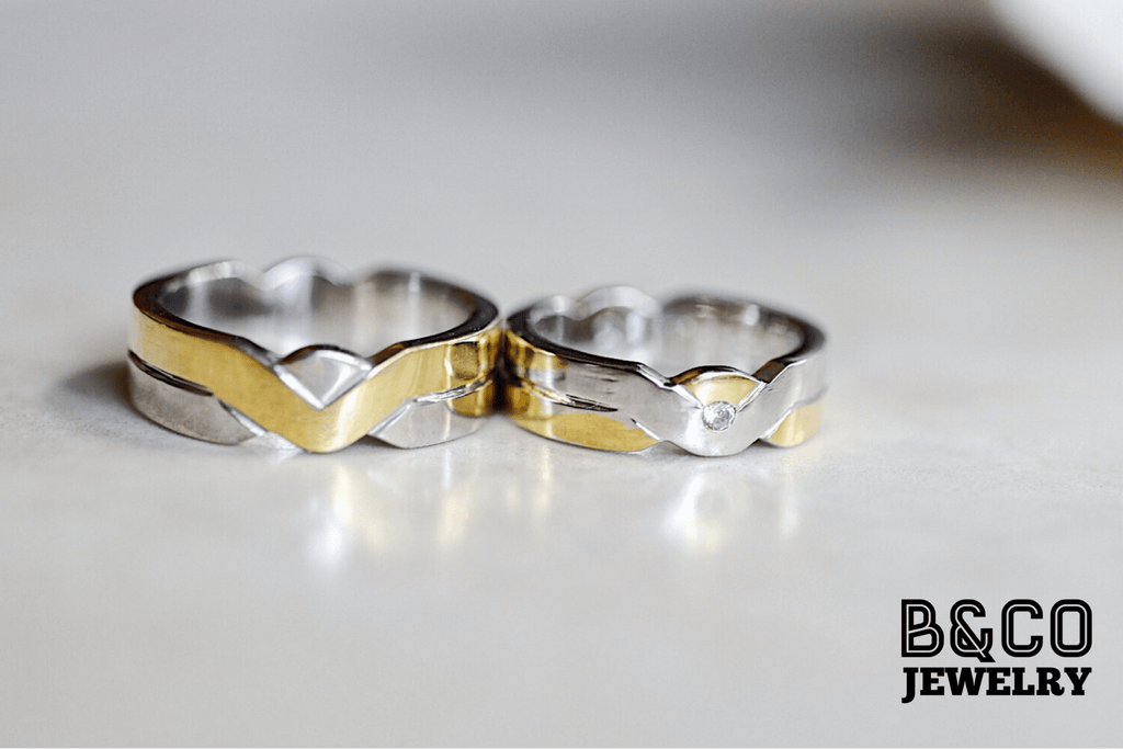 B&Co Jewelry Wedding Ring Civico Two Tone Wedding Rings