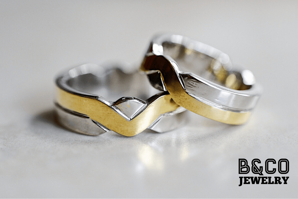 B&Co Jewelry Wedding Ring Civico Two Tone Wedding Rings