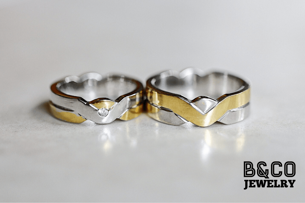 B&Co Jewelry Wedding Ring Civico Two Tone Wedding Rings