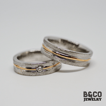 B&Co Jewelry Wedding Ring Domenico Two Tone Wedding Rings