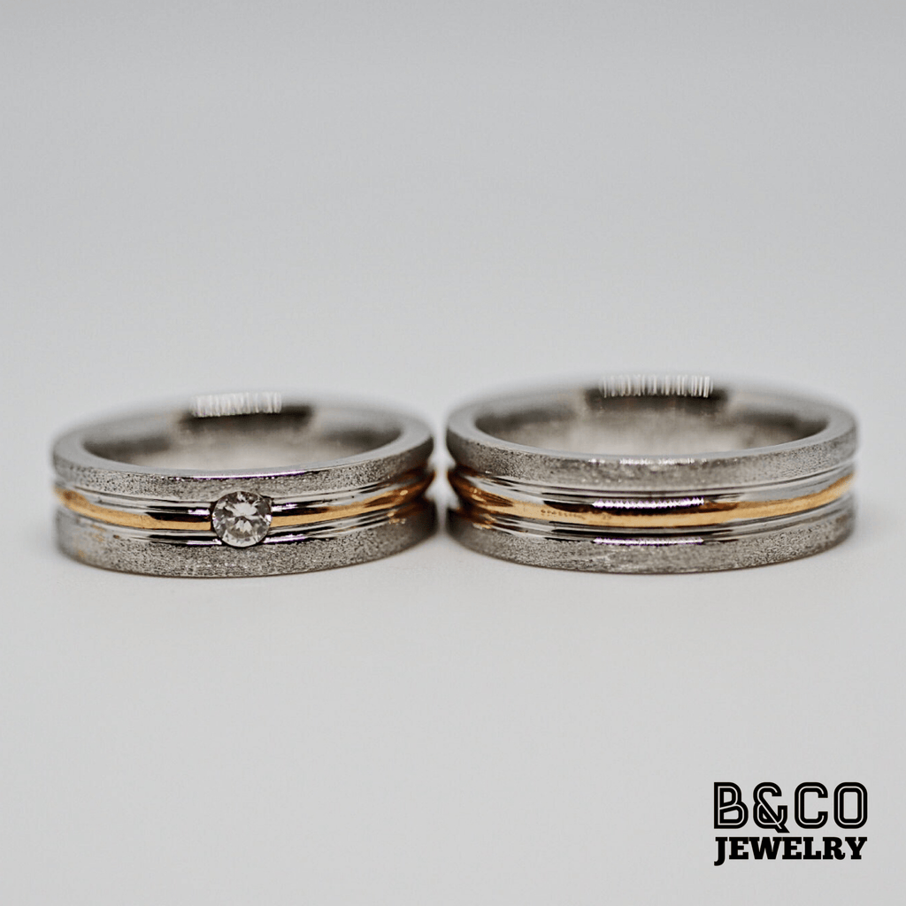 B&Co Jewelry Wedding Ring Domenico Two Tone Wedding Rings