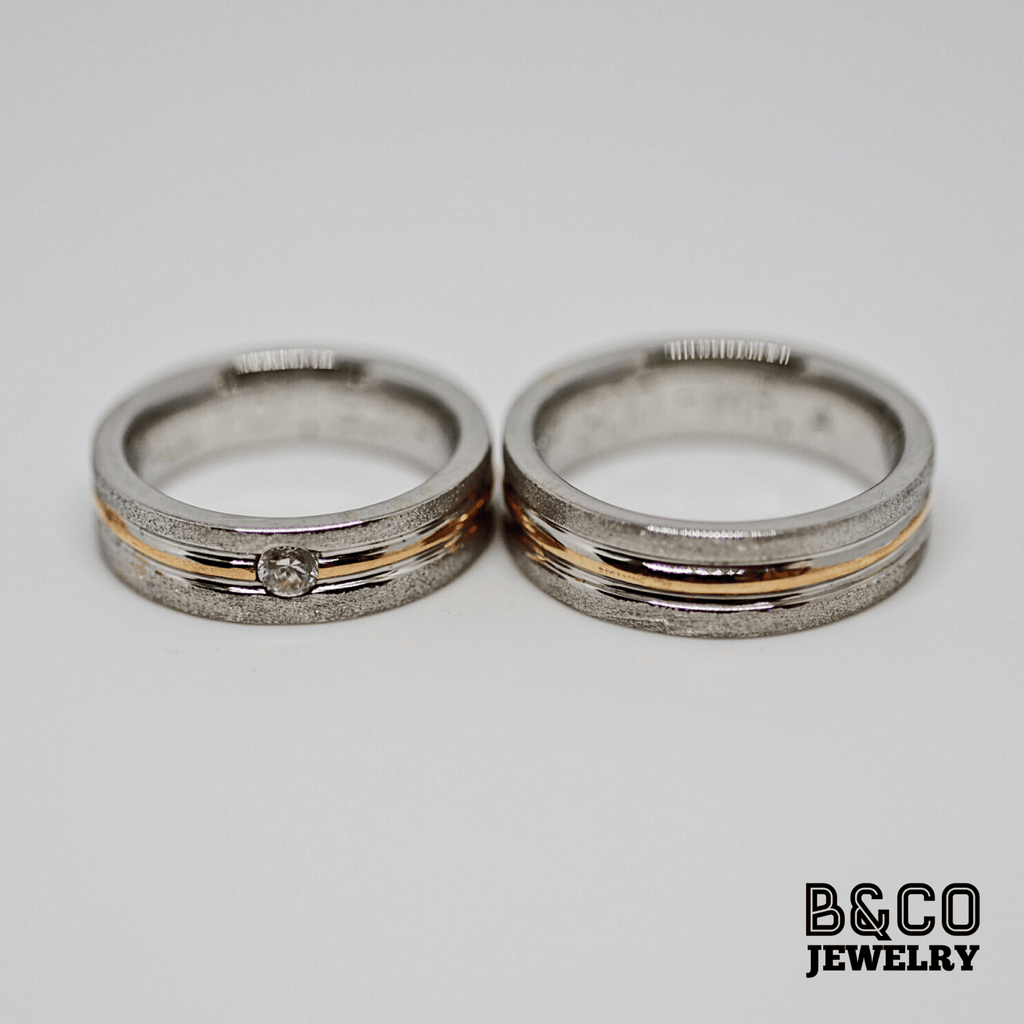 B&Co Jewelry Wedding Ring Domenico Two Tone Wedding Rings