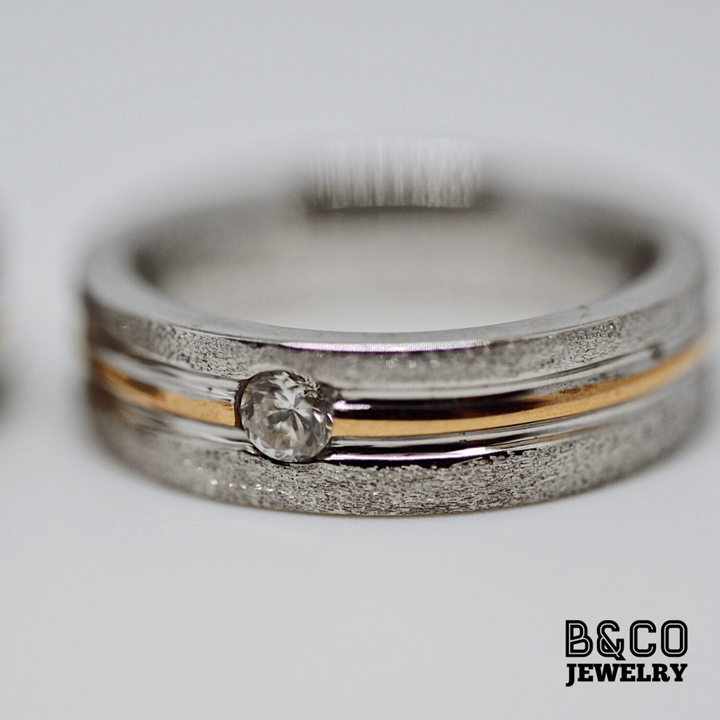 B&Co Jewelry Wedding Ring Domenico Two Tone Wedding Rings