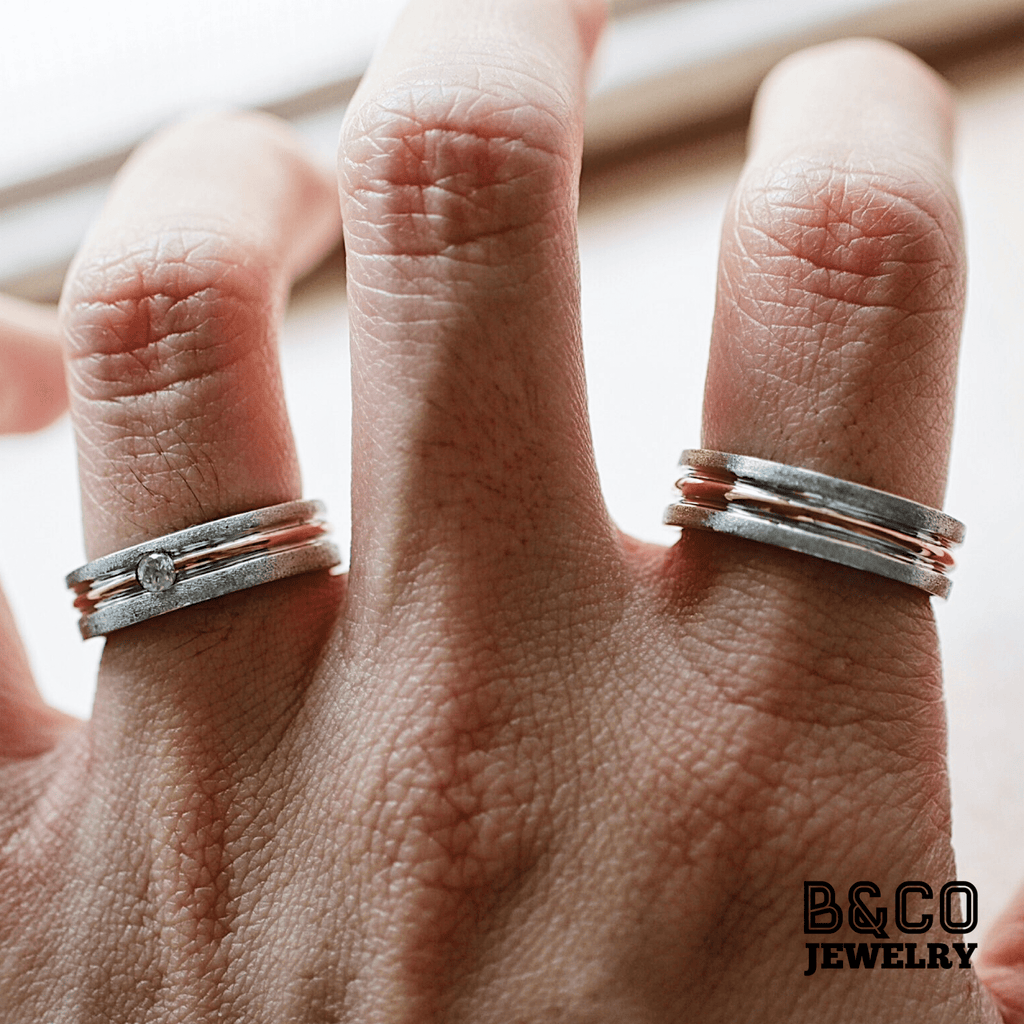 B&Co Jewelry Wedding Ring Domenico Two Tone Wedding Rings