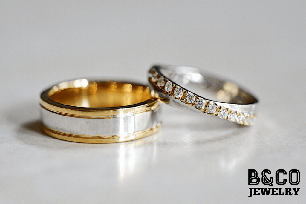 B&Co Jewelry Wedding Ring Algarve Two Tone Wedding Rings