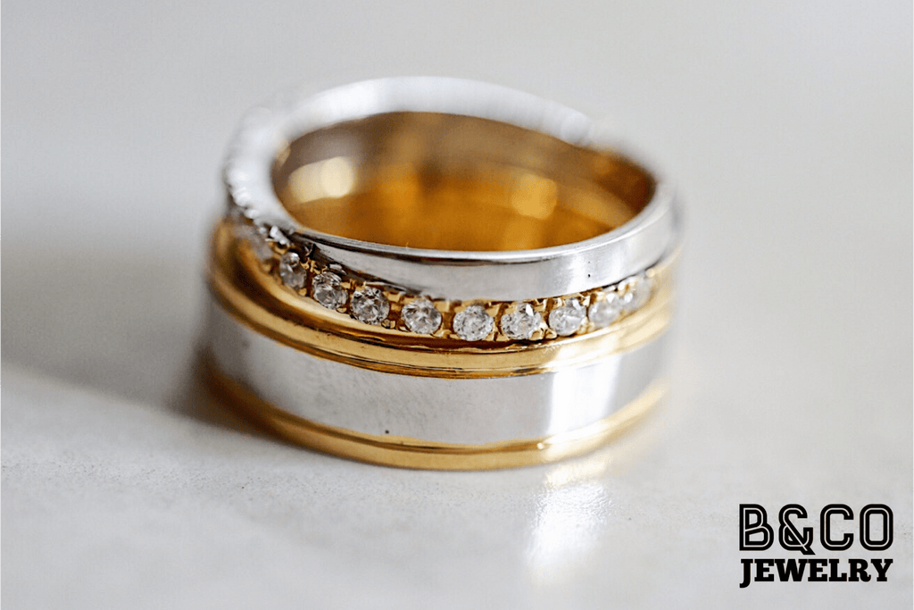 B&Co Jewelry Wedding Ring Algarve Two Tone Wedding Rings
