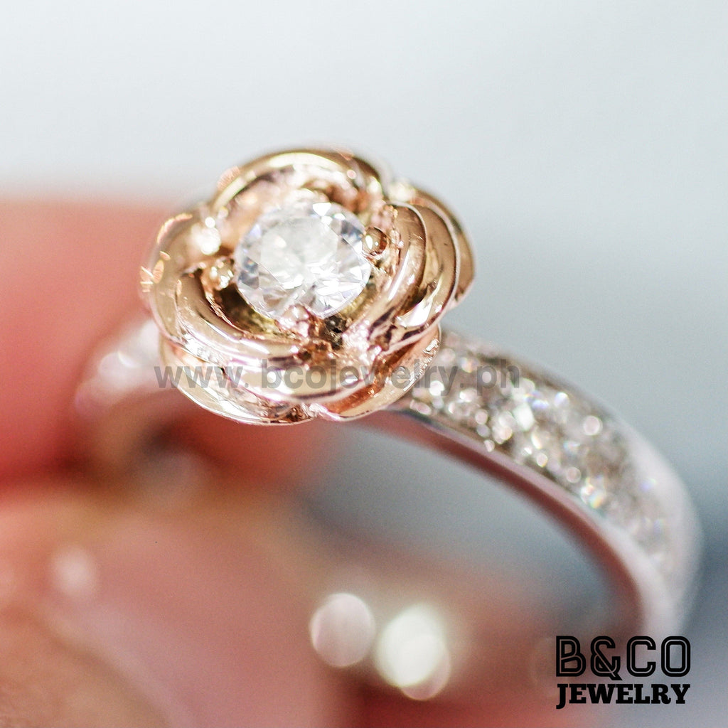 B&Co Jewelry Engagement Ring 1.5ct Rose Two Tone Engagement Ring