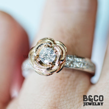 B&Co Jewelry Engagement Ring 1.5ct Rose Two Tone Engagement Ring