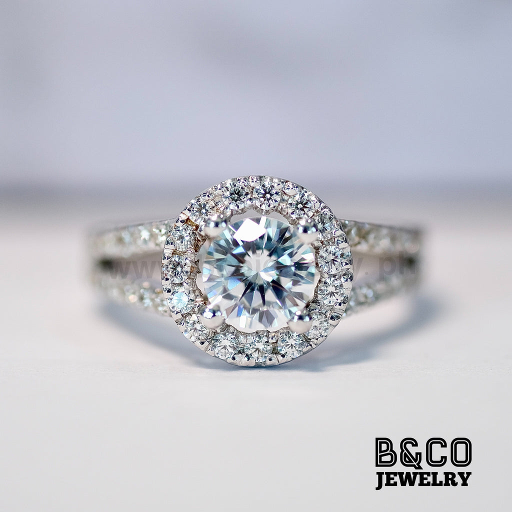 B&Co Jewelry Engagement Ring 1ct Helsinki Halo Engagement Ring