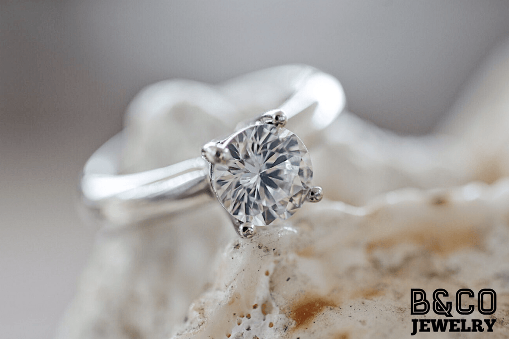 B&Co Jewelry Engagement Ring 1ct Solitaire 3mm Engagement Ring