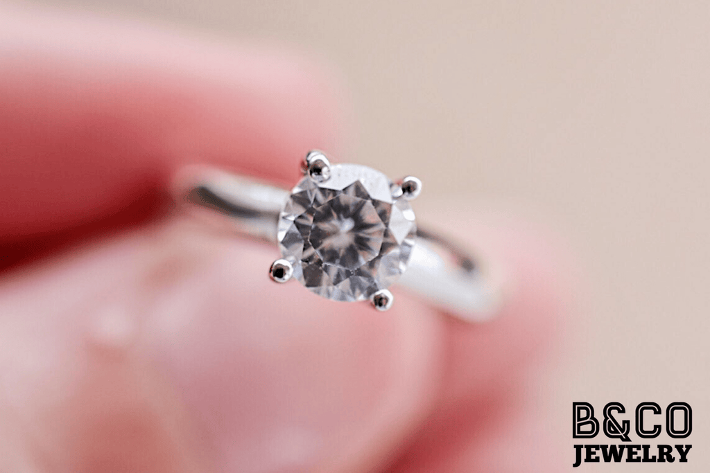 B&Co Jewelry Engagement Ring 1ct Solitaire 3mm Engagement Ring