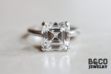 B&Co Jewelry Engagement Ring 3ct Asscher Cut Engagement Ring