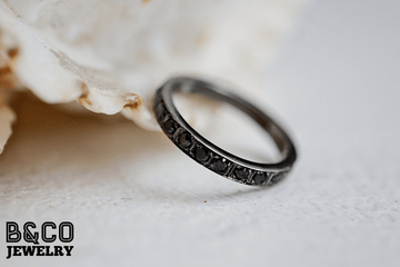 B&Co Jewelry Eternity Ring 2mm Black Eternity Ring
