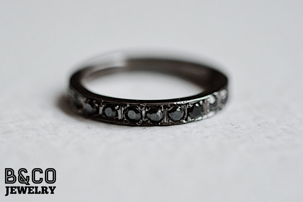 B&Co Jewelry Eternity Ring 2mm Black Eternity Ring