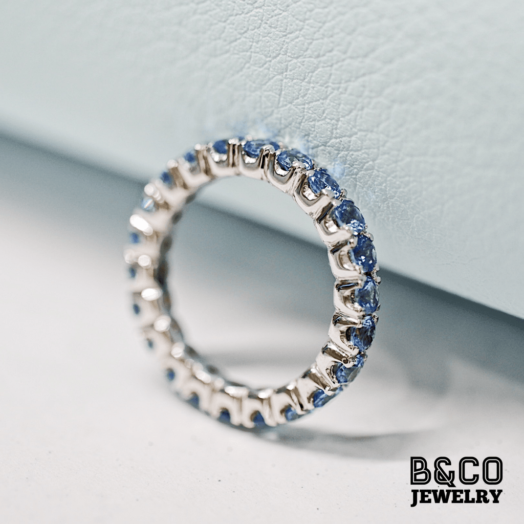 B&Co Jewelry Eternity Ring 3mm Scallop Eternity Ring Gemstone
