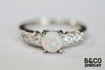 B&Co Jewelry Gemstone Ring 1.5ct Slovenia Opal Engagement Ring